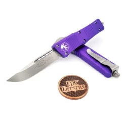 Microtech Combat Troodon143-10PU Purple StonewashSingle Edge