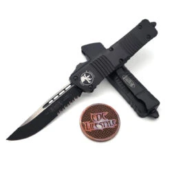 Microtech Combat Troodon 143-2T Black Tactical Single Edge Partial Serrated