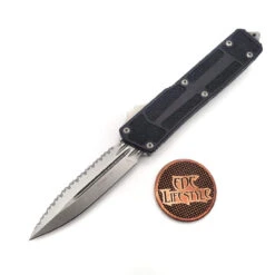Microtech Scarab II 280-12 Stonewash Full Serrated