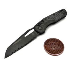 Microtech MSI S/E 210-3DLCTFRCFS Frag Carbon Fiber Handle DLC Full Serrated DLC HW - Preowned