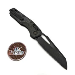 Microtech MSI S/E 210-3DLCTFRCFS Frag Carbon Fiber Handle DLC Full Serrated DLC HW - Preowned -Microtech Shop IMG 2071 54530.1693616056