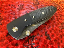 Microtech Knives / Lightfoot Dual Action LCC, Mike Norris Gator Skin Damascus, Carbon Fiber Scales. -Microtech Shop MT LCCDA 4