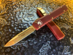 Microtech Ultratech Single Edge Bronzed Standard Merlot