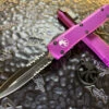 Microtech Ultratech Double Edge Part Serrated Black Violet