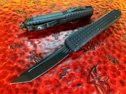 Microtech Ultratech Delta Tanto, DLC Fluted Blade, DLC Parts W/ Nickel Boron Internals. Ported Chassis