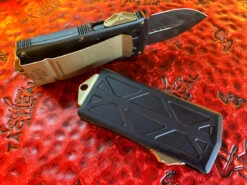 Microtech Exocet Double Edge DLC Standard W/ Bronze Hardware -Microtech Shop MT157 1DLCBZ 4