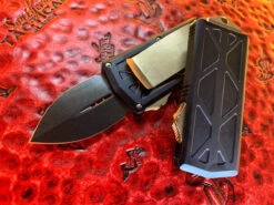 Microtech Exocet Double Edge DLC Standard W/ Bronze Hardware -Microtech Shop MT157 1DLCBZ 5
