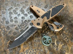 Microtech Socom Elite Single Edge Part Serrated Tan