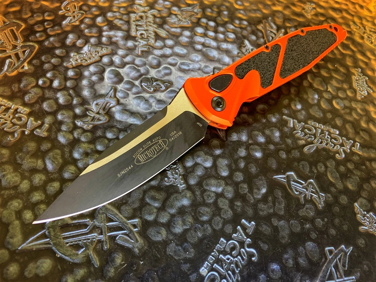 Microtech Socom Elite Auto Single Edge Standard Orange 1 Microtech Socom Elite Auto Single Edge Standard Orange