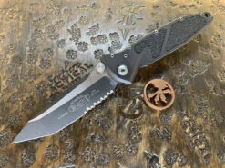 Microtech Socom Elite Manual Tanto Part Serrated Black