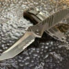 Microtech Socom Elite Manual Tanto Part Serrated Black Carbon Fiber Inlay