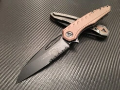 Microtech Sigil MK6 DLC Black Part Serrated Tan