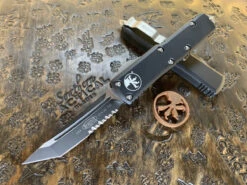 Microtech UTX85 Tanto Part Serrated Black
