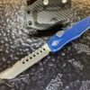 Microtech HALO VI Hellhound Tanto Apocalyptic Standard Distressed Blue Signature Series