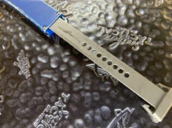 Microtech HALO VI Hellhound Tanto Apocalyptic Standard Distressed Blue Signature Series -Microtech Shop MT519 10DBL 4