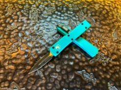 Microtech UTX-70 Double Edge Standard Turquoise California Edition