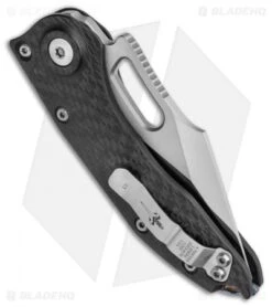 Marfione Custom Borka Blades Stitch Carbon Fiber Automatic Knife (3.75" Mirror) -Microtech Shop Marfione Custom Borka Blades Stitch Carbon Fiber Automatic Knife Mirror Polish BHQ 118912 LS Side
