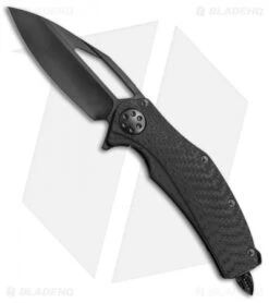 Marfione Custom Matrix-R Flipper Knife Carbon Fiber (3.75" DLC Hand Rubbed)