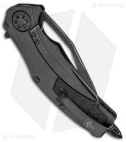 Marfione Custom Matrix-R Flipper Knife Carbon Fiber (3.75" DLC Hand Rubbed) -Microtech Shop Marfione Custom Matrix R CF TT Satin BHQ 68437 jr side