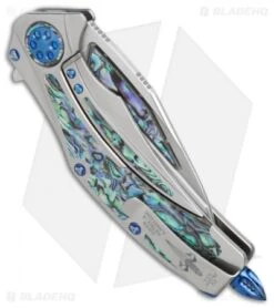Marfione Custom Super Matrix-R Knife Titanium/Abalone (3.75" Mirror) -Microtech Shop Marfione Custom Super Matrix R ti abalone mirror BHQ 27860 er side