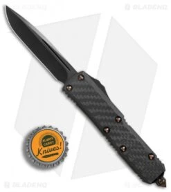 Marfione Custom UTX-85 OTF Automatic Knife CF W/ Cu Ringed HW (DLC Stonewash) -Microtech Shop Marfione Custom UTX 85 cf cu ringed hw dlc sw BHQ 75768 er bottlecap