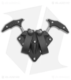 Microtech BEE S/E Wharncliffe Double Push Daggers Black G-10 (2.5" AP Full Serr) -Microtech Shop Microtech BEE SS FS Double Push Daggers AP Black G 10 Full Serr BHQ 141921 jr sheath