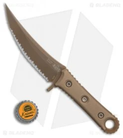Microtech Borka SBK Fixed Blade Knife Tan G-10 (5" Tan PVD Full Serr) 200-3PVDTN -Microtech Shop Microtech Borka SBK Tan G10 Tan PVD full serr BHQ 77775 er bottlecap 2