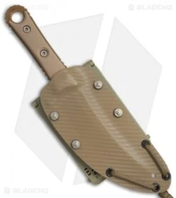 Microtech Borka SBK Fixed Blade Knife Tan G-10 (5" Tan PVD Full Serr) 200-3PVDTN -Microtech Shop Microtech Borka SBK Tan G10 Tan PVD full serr BHQ 77775 er sheath