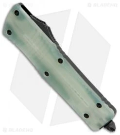 Microtech Signature Series Combat Troodon D/E OTF Auto Knife Jade G-10 (3.8") -Microtech Shop Microtech Combat Troodon DE OTF Auto Jade G 10 Black 142 1GTJGS BHQ 90233 jr spine