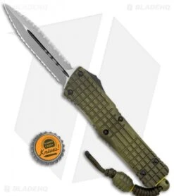 Microtech Combat Troodon D/E OTF Frag Off Series Green (4" Serr) 142-DR12 -Microtech Shop Microtech Combat Troodon DE OTF Frag Off Series Green Serr BHQ 134788 jr bottlecap