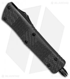 Microtech Combat Troodon Hellhound Tanto OTF CF/Silver Ti HW (3.4" Damascus) -Microtech Shop Microtech Combat Troodon Hellhound CF Silver ti hw damascus BHQ 78153 er spine