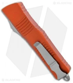 Microtech Combat Troodon Hellhound Tanto OTF Knife Orange (3.8" SW) 219-10OR -Microtech Shop Microtech Combat Troodon Hellhound Tanto OTF Orange SW 219 10OR BHQ 105402 jr side