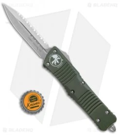 Microtech Combat Troodon OTF Knife D/E Dagger OD Green (3.8" SW Full Serr) -Microtech Shop Microtech Combat Troodon OTF DE Dagger OD Green SW Full Serr 142 12OD BHQ 98064 jr bottlecap 1