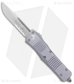 Microtech Combat Troodon S/E OTF Automatic Knife Gray (3.8" Stonewash Serr)