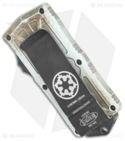 Microtech Exocet Tanto Sandtrooper CA Legal OTF Automatic Knife (1.9" Brown Ser) -Microtech Shop Microtech Exocert DE FS Sand Trooper Tanto Serr 158 3SA BHQ 135905 jr side