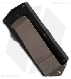 Microtech Exocet Dagger CA Legal OTF Automatic Knife Black (1.9" Bronze AP Serr) -Microtech Shop Microtech Exocet Dagger CA Legal OTF Automatic Knife Black 1in Bronze AP Serr BHQ 181943 td side