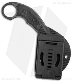 Microtech Bastinelli Signature Iconic Karambit Fixed Blade Knife CF (Black) -Microtech Shop Microtech Iconic Fixed Signature Series Right Hand Carry DLC Standard Black 118 1 DLSCR BHQ 138701 jr sheath