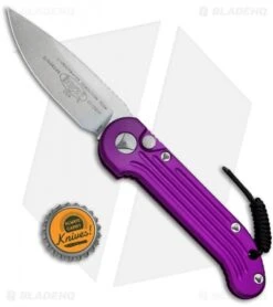 Microtech LUDT Automatic Knife Violet (3.4" Stonewash) 135-10 VI -Microtech Shop Microtech LUDT Auto Violet SW 135 10VI BHQ 72405 jr bottlecap