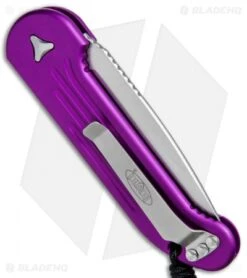 Microtech LUDT Automatic Knife Violet (3.4" Stonewash) 135-10 VI -Microtech Shop Microtech LUDT Auto Violet SW 135 10VI BHQ 72405 jr side