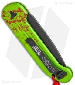Microtech LUDT Zombie Edition Automatic Knife (3.4" Black Serr) 135-2Z -Microtech Shop Microtech LUDT Zombie Edition Auto Black Serr 135 2Z BHQ 113539 jr side