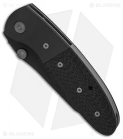 Microtech Lightfoot LCC D/A Automatic Knife Carbon Fiber (3.5" Black Serr) 05/01 -Microtech Shop Microtech Lightfoot LCC DA CF Black Serr BHQ 9555 er spine