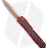 Microtech Makora D/E Signature Series Red/Black CF Inlay (3.4" Bronzed)
