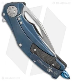 Marfione Custom Mini Matrix R Knife CF/Asteria Blue (3.25" Stonewash) -Microtech Shop Microtech Marfione Custom Mini Matrix R cf asteria blue sw BHQ 71049 er side