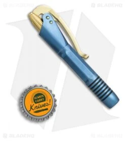 Microtech Marfione Custom Siphon II Blue Titanium W/ Gold Hardware -Microtech Shop Microtech Marfione Custom Siphon II blue ti gold hw BHQ 68908 er size