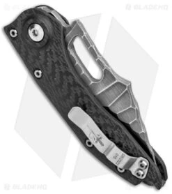 Microtech Marfione Custom Stitch Auto Knife Borka Carbon Fiber (TT Hardware) -Microtech Shop Microtech Marfione Custom Stictch Auto Borka CF Satin Textured BHQ 176003 jr side