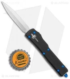 Microtech Marfione Custom UTX-70 Knife D/A Dagger Automatic Blue Ti (Hand Satin) -Microtech Shop Microtech Marfione Custom UTX 70 DA Dagger Auto Blue Ti Hand Satin 347 MCK BHQ 107986 jr bottlecap