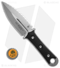 Microtech Borka SBD Dagger Fixed Blade Knife Black G-10 (4.4" Stonewash Serr) -Microtech Shop Microtech SBD SW FS Dagger FB Knife Black G10 4in SW BHQ 143303 td size