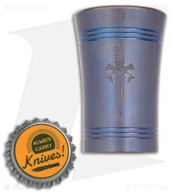 Microtech Shot Glass BL 1 Dagger Blue/Bronze Titanium -Microtech Shop Microtech Shot Glass Ti Blue Bronze BHQ 162194 jr bottlecap