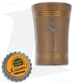 Microtech Shot Glass BL 1 Dagger Bronze Titanium -Microtech Shop Microtech Shot Glass Ti Bronze BHQ 162200 jr bottlecap