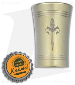 Microtech Shot Glass BL 1 Dagger Gold Titanium -Microtech Shop Microtech Shot Glass Ti Gold BHQ 162196 jr bottlecap